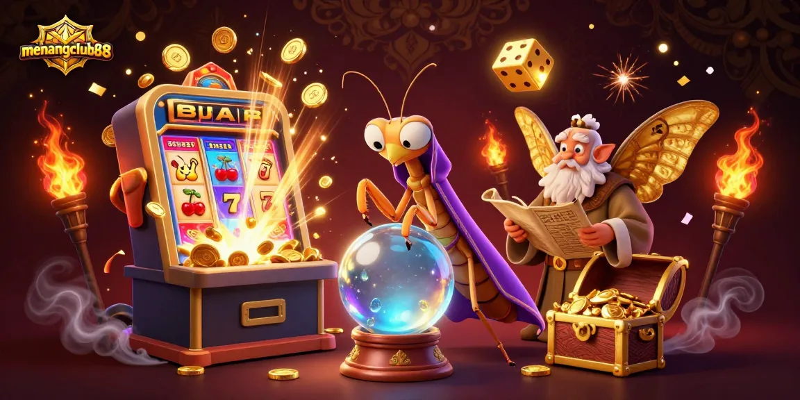 Experience the excitement of menangclub88 with a vibrant illustration of classic and modern slots.