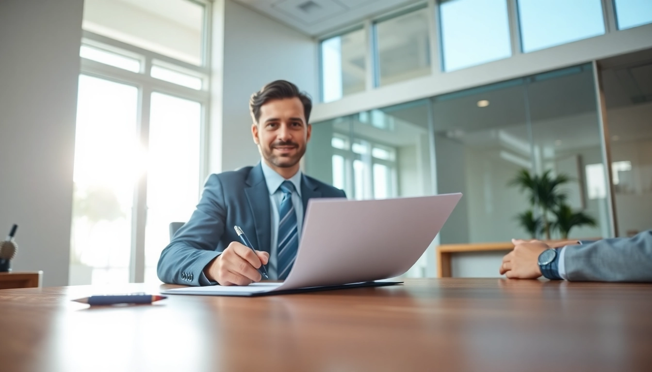 Enduring Guardian signing a legal document in a professional setting, highlighting trust and responsibility.
