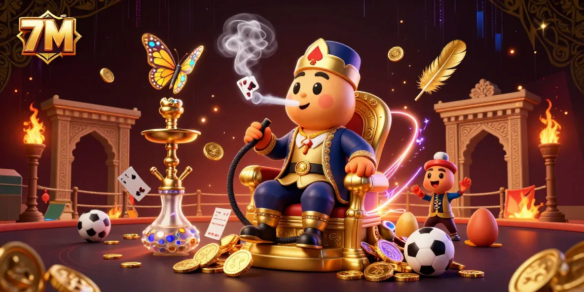 Bet on 7M with an enchanting caterpillar sultan illustration showcasing sports betting dynamics.