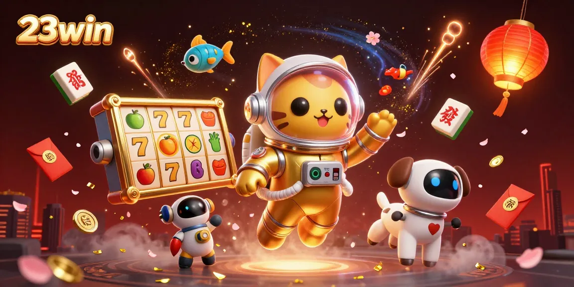 Experience winning with 23win while enjoying vibrant online slot games in a cosmic casino setting.