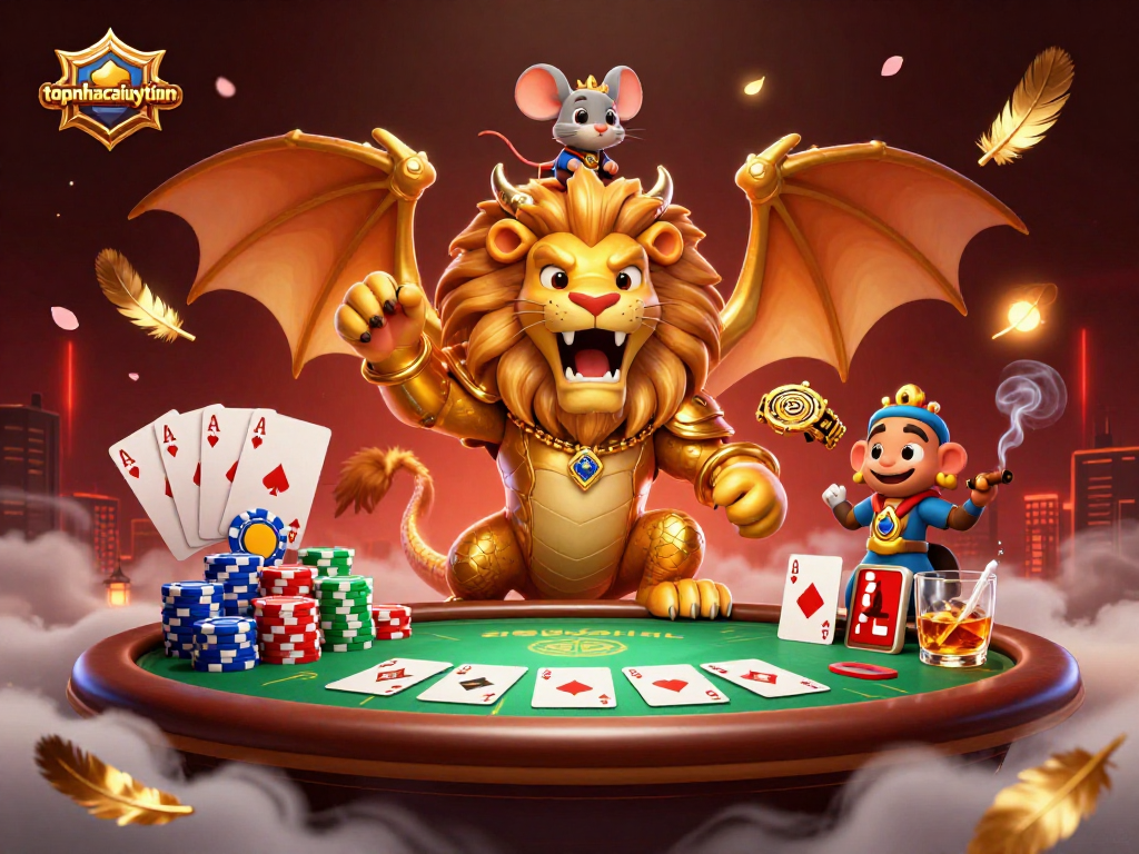 Engage in thrilling gameplay at topnhacaiuytinn with our vibrant 3D casino scene featuring victories.