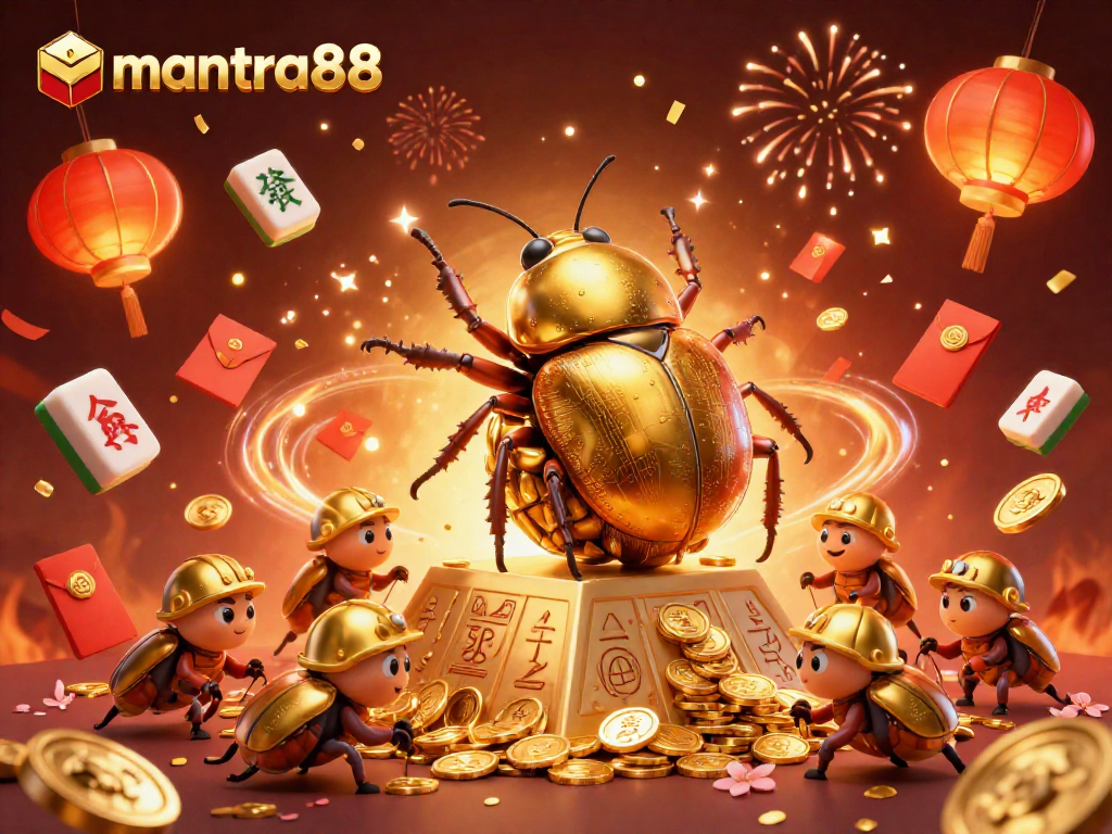 Experience the thrill of winning at mantra88 with golden coins and lucky symbols.