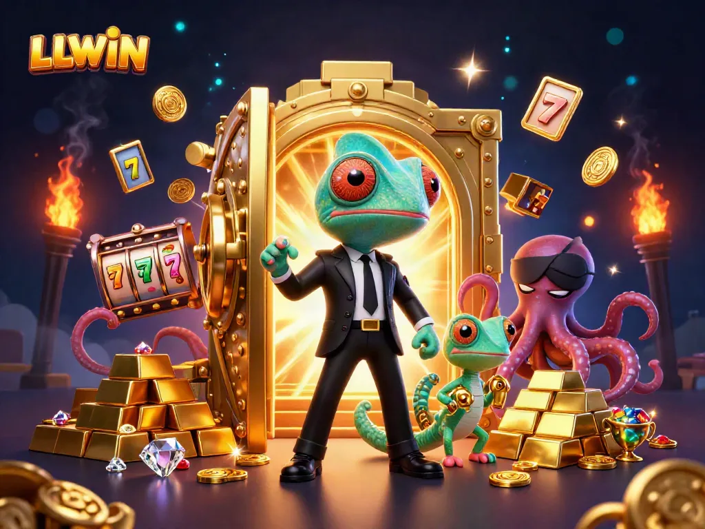 Experience thrilling gaming adventures at LLWIN with colorful characters and vibrant slot elements.