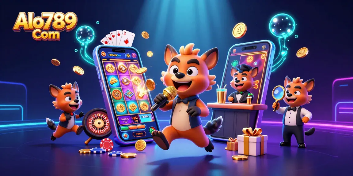 Engage with Alo789 Com at this lively hyena casino scene filled with vibrant games and excitement.