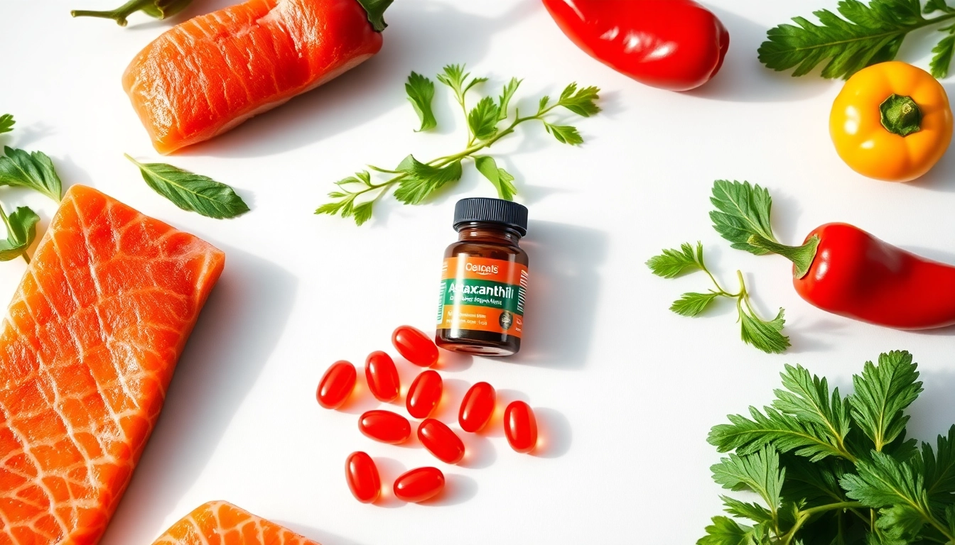 Understanding recommended astaxanthin dosage through vibrant health supplements and natural ingredients.