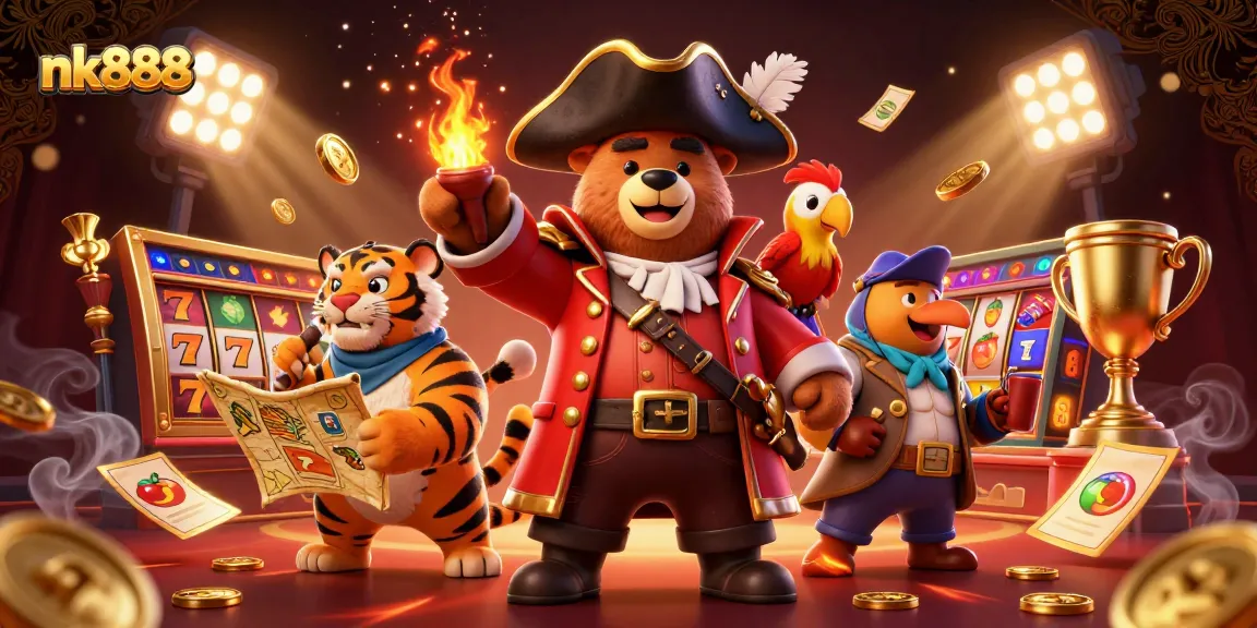 Experience thrilling slot gameplay with nk888 as the pirate captain and his fierce crew embark on a treasure hunt.
