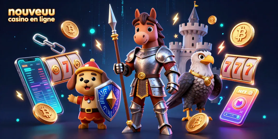Actionner au nouveau casino en ligne avec un chevalier, un chiot écuyer et des éléments de jeu numériques.